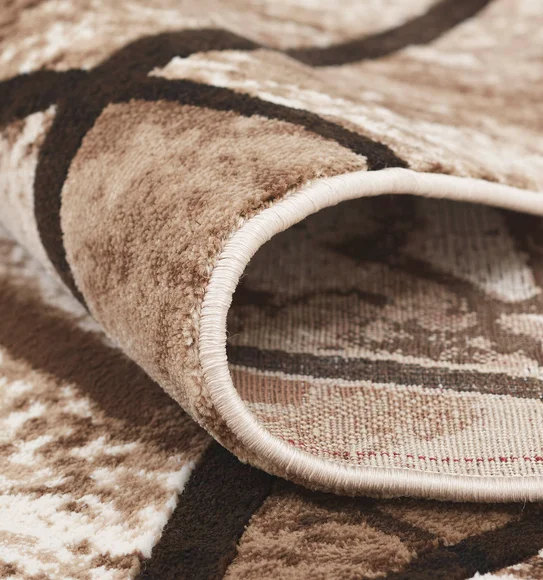 Flamme Geometric Runner Cream Brown