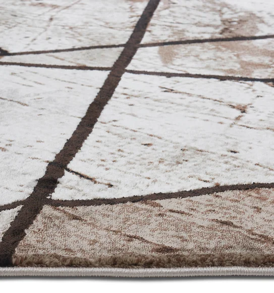 Flamme Geometric Runner Cream Brown