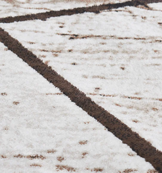 Flamme Geometric Runner Cream Brown