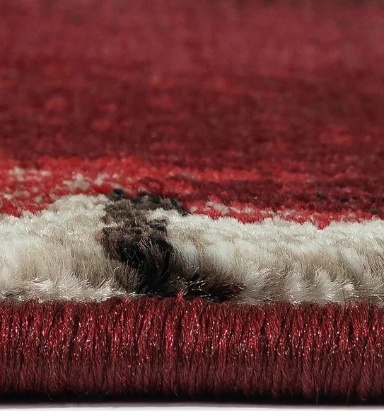 Flamme Floral Runner Red and Beige