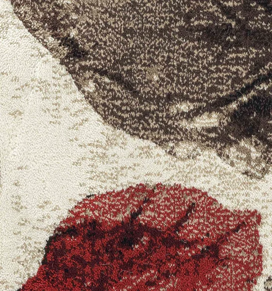Flamme Floral Runner Red and Beige