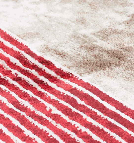 Flamme Geometric Runner Red Brown