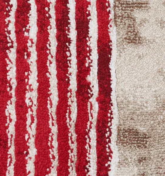 Flamme Geometric Runner Red Brown