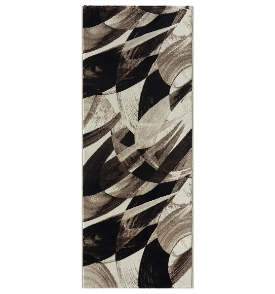 Flamme Abstract Runner D.Brown and Cream