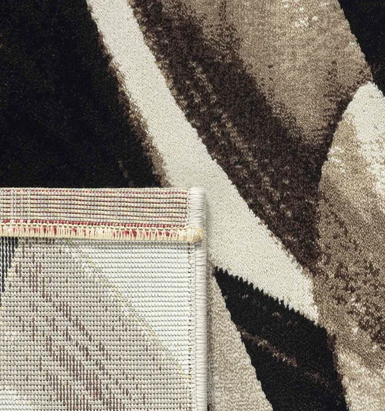 Flamme Abstract Runner D.Brown and Cream