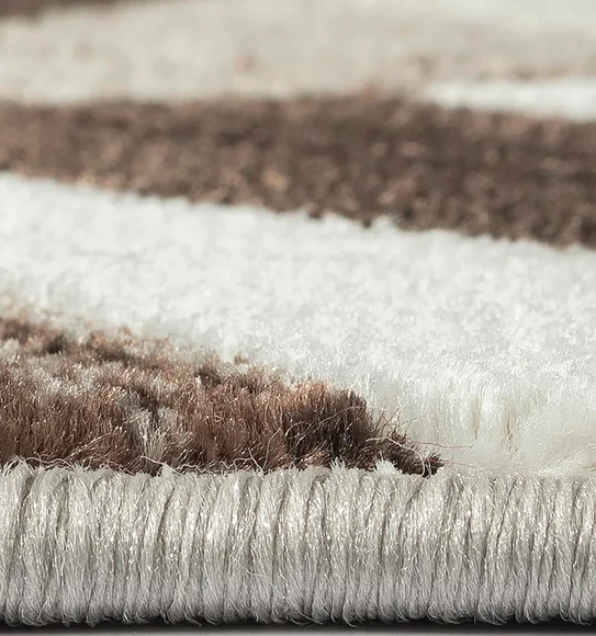 Flamme Abstract Runner D.Brown and Cream