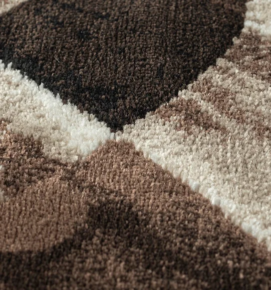 Flamme Abstract Runner D.Brown and Cream