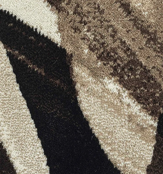 Flamme Abstract Runner D.Brown and Cream