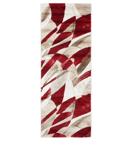 Flamme Abstract Runner Red and Cream