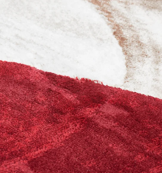 Flamme Abstract Runner Red and Cream