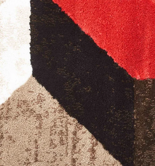Flamme Geometric Runner Red and Brown