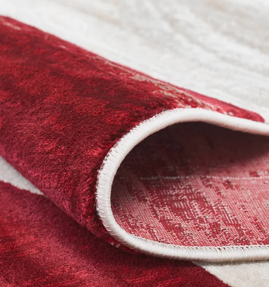 Flamme Abstract Carpet Red and Cream