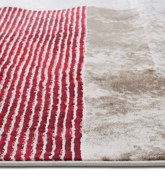 Flamme Geometric Carpet Red Brown