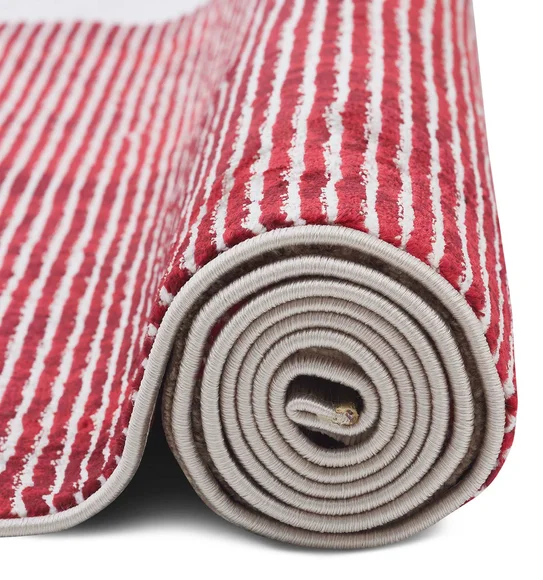 Flamme Geometric Carpet Red Brown