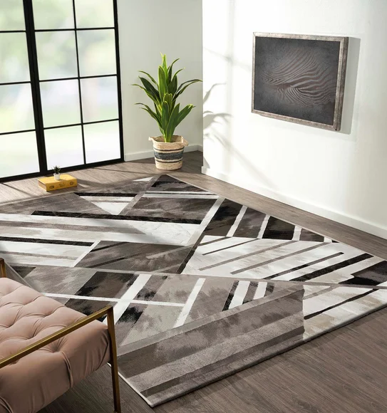 Flamme Geometric Carpet Brown Beige
