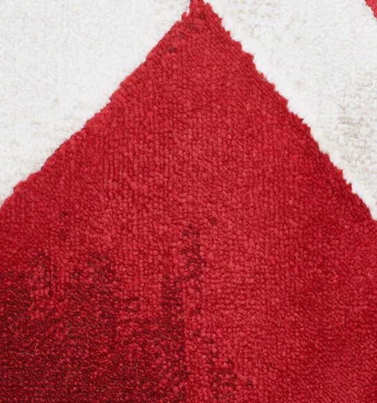 Flamme Geometric Carpet Red and Cream
