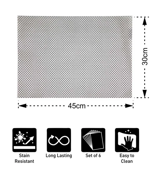Avono Heat Resistant and Washable Table Mat Silver