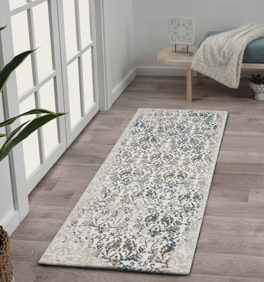 Viana Floral Runner White and Cream