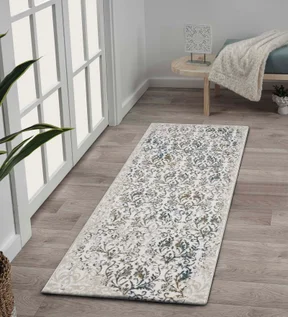 Viana Floral Runner White and Cream