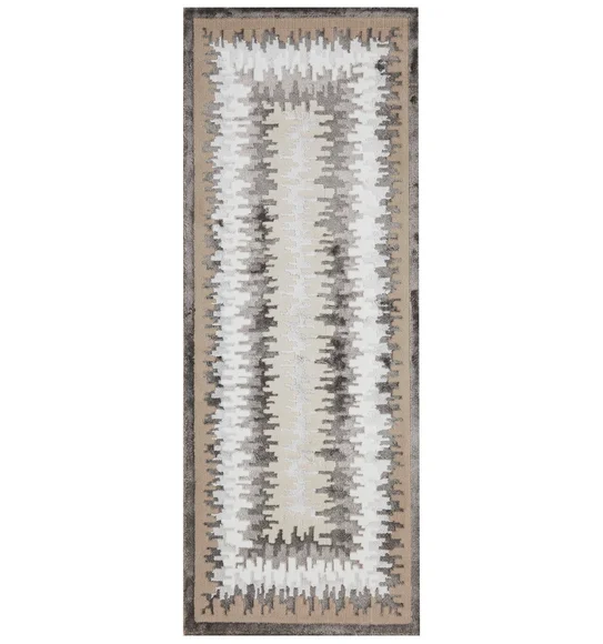 Viana Abstract Runner Beige and White