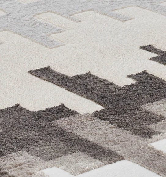 Viana Abstract Runner Beige and White