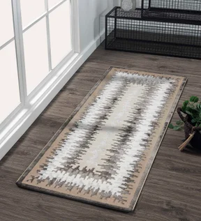 Viana Abstract Runner Beige and White