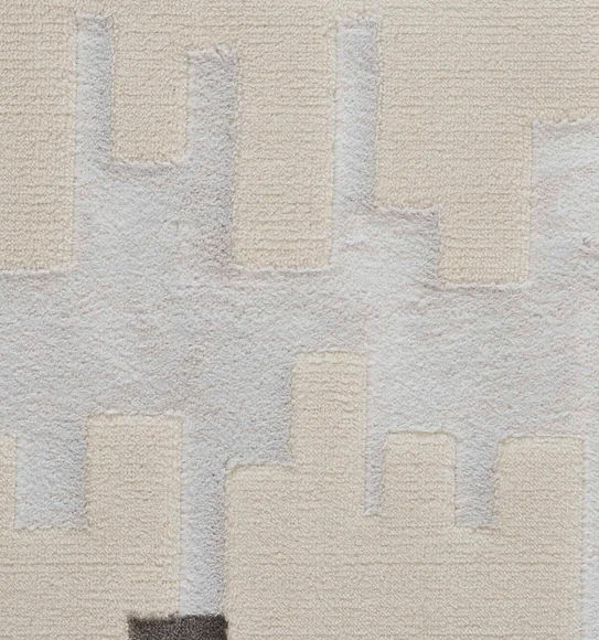 Viana Abstract Carpet Beige and White