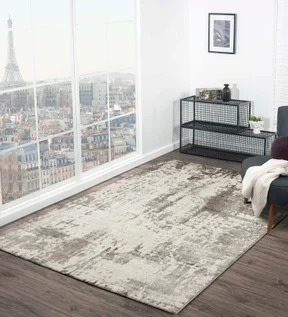 Viana Abstract Carpet Cream and White