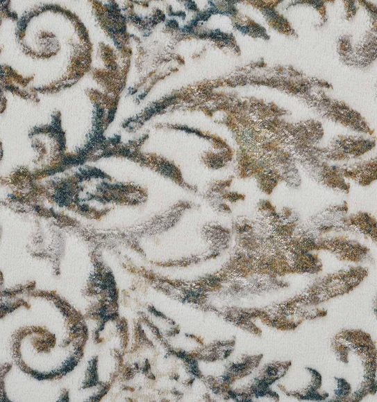Viana Floral Carpet White and Cream