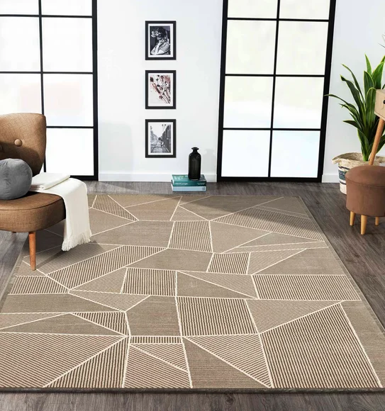 Viana Geometric Carpet Beige
