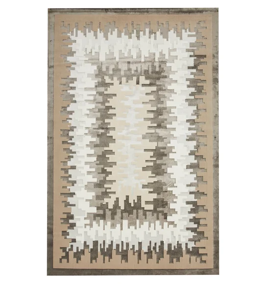 Viana Abstract Carpet Beige and White