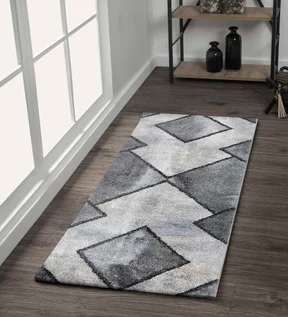 Arizona Geometric Runner Grey and Charcoal