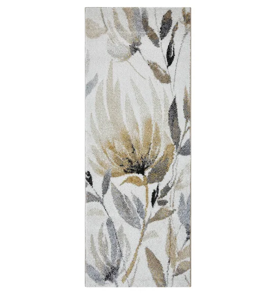 Arizona Floral Runner Gold and Grey