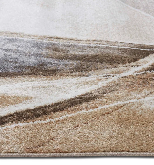 Arizona Abstract Carpet L.Brown and Cream