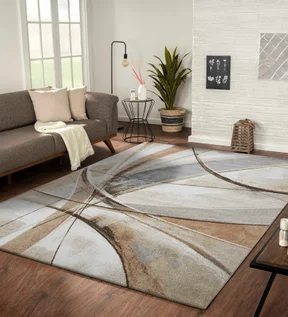 Arizona Abstract Carpet L.Brown and Cream