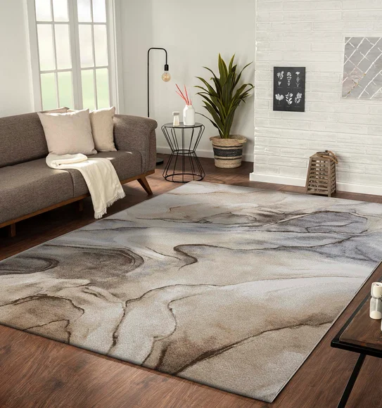 Arizona Abstract Carpet Brown and Grey