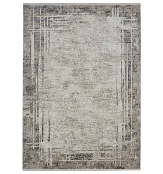 Sweden Abstract Runner Cream and Grey