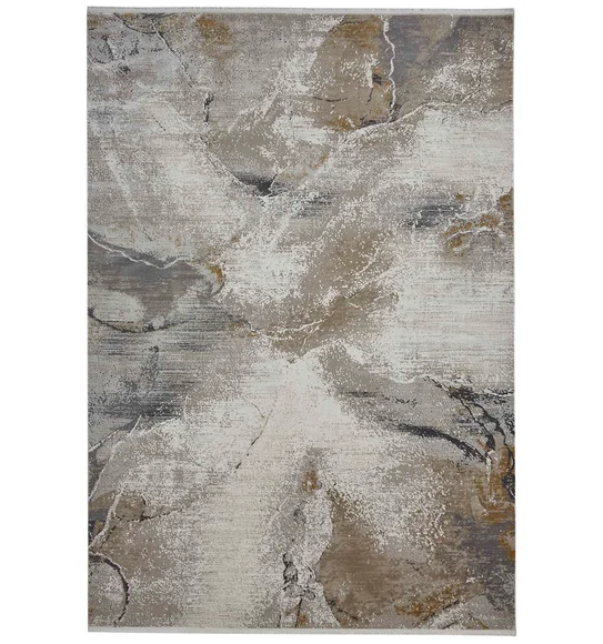 Sweden Abstract Runner Cream and Brown