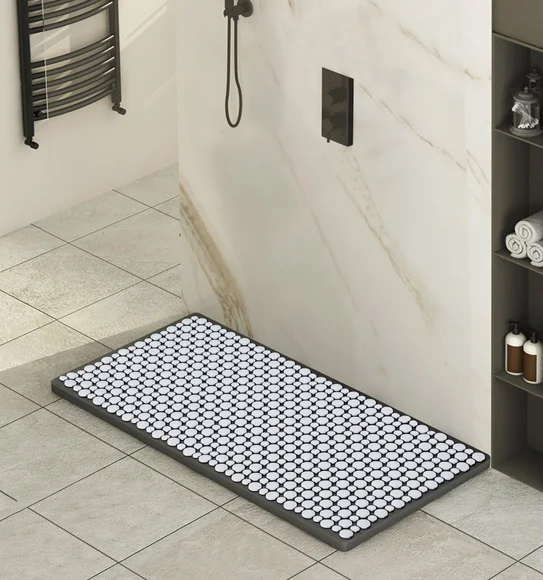 Mosaic PVC Anti slip Shower Mat White Black