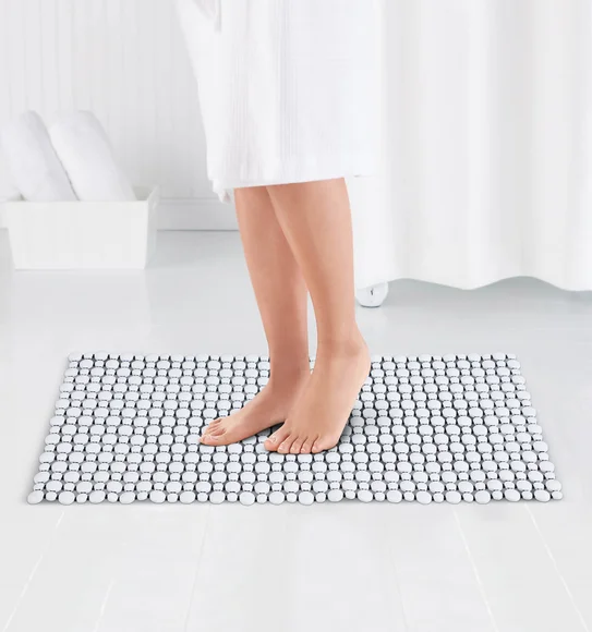 Mosaic PVC Anti slip Shower Mat White Black