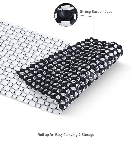 Mosaic PVC Anti slip Shower Mat White Black
