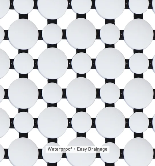 Mosaic PVC Anti slip Shower Mat White Black