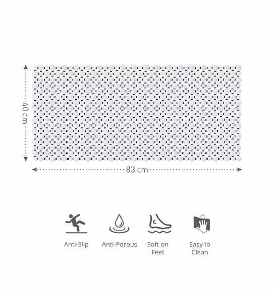 Mosaic PVC Anti slip Shower Mat White Black