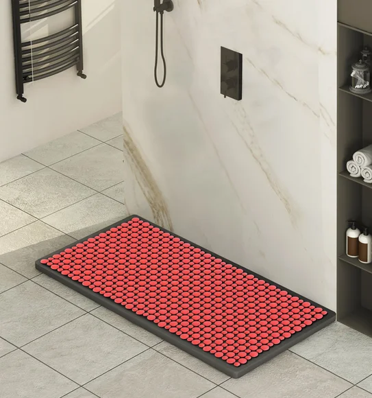 Mosaic PVC Anti slip Shower Mat Red Black