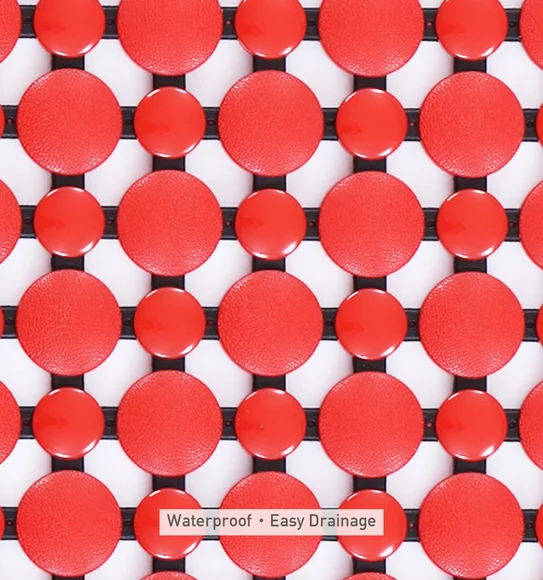 Mosaic PVC Anti slip Shower Mat Red Black