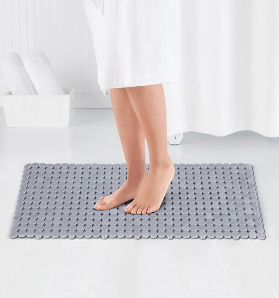 Mosaic PVC Anti slip Shower Mat Solid Silver