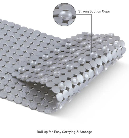 Mosaic PVC Anti slip Shower Mat Solid Silver