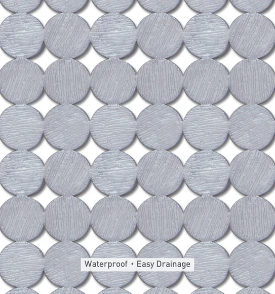 Mosaic PVC Anti slip Shower Mat Solid Silver