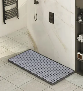 Mosaic PVC Anti slip Shower Mat Solid Silver