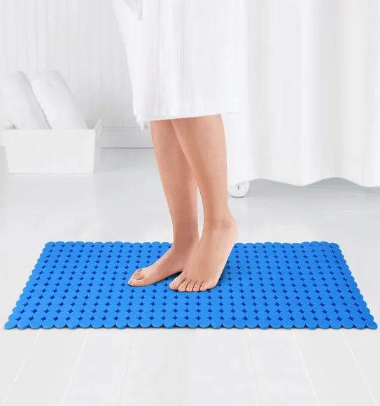 Mosaic PVC Anti slip Shower Mat Solid Blue
